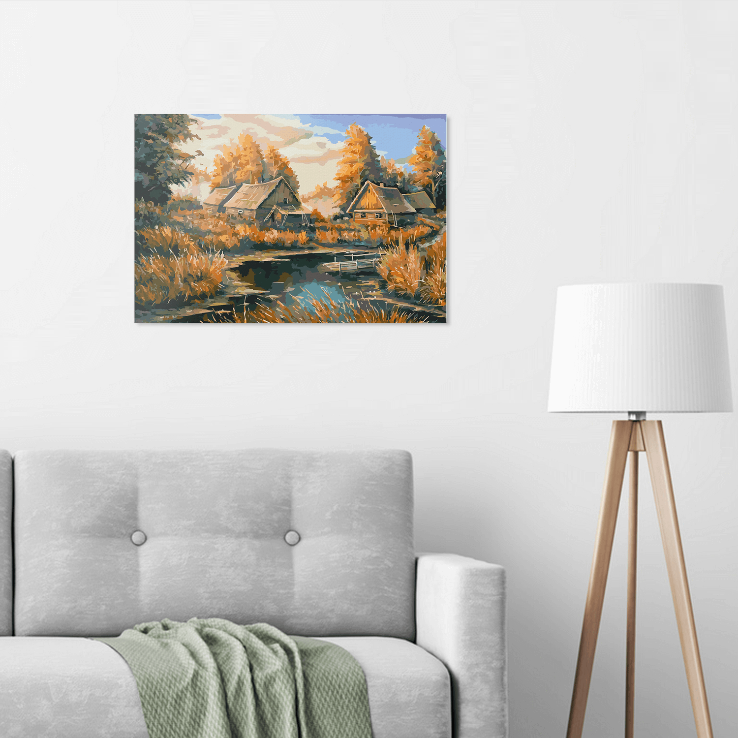 Malen nach Zahlen - Landschaft am Fluss