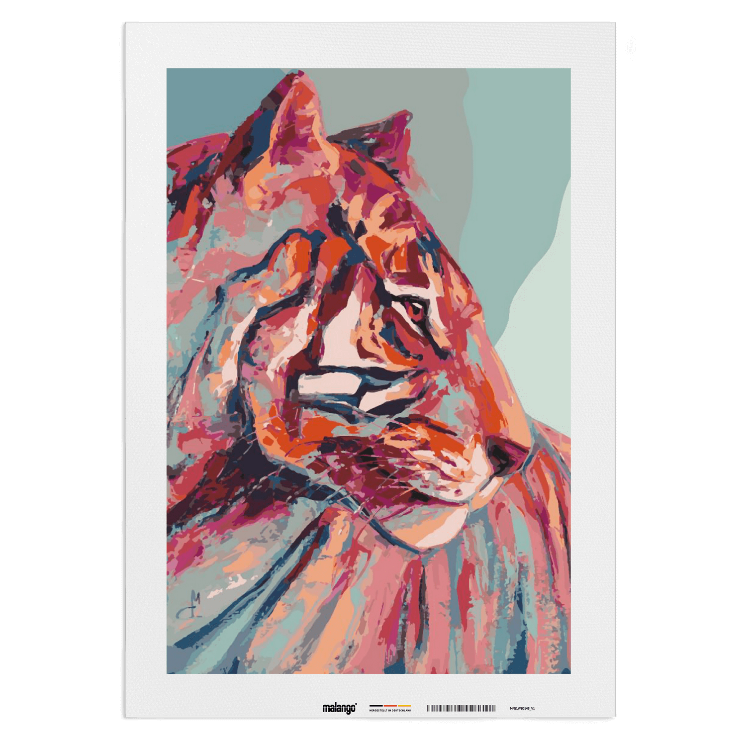 Malen nach Zahlen - Tiger farbenfroh