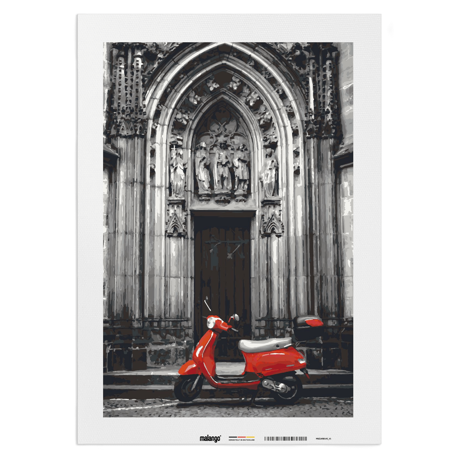 Malen nach Zahlen - rote Vespa