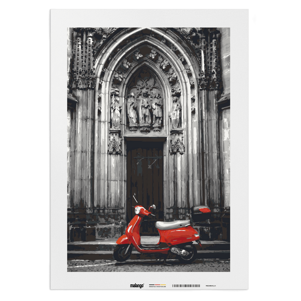 Malen nach Zahlen - rote Vespa