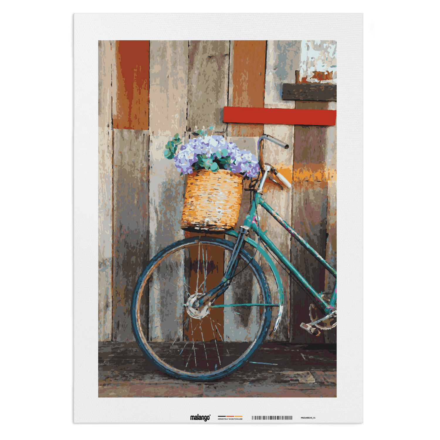 Malen nach Zahlen - Blumen am Fahrrad