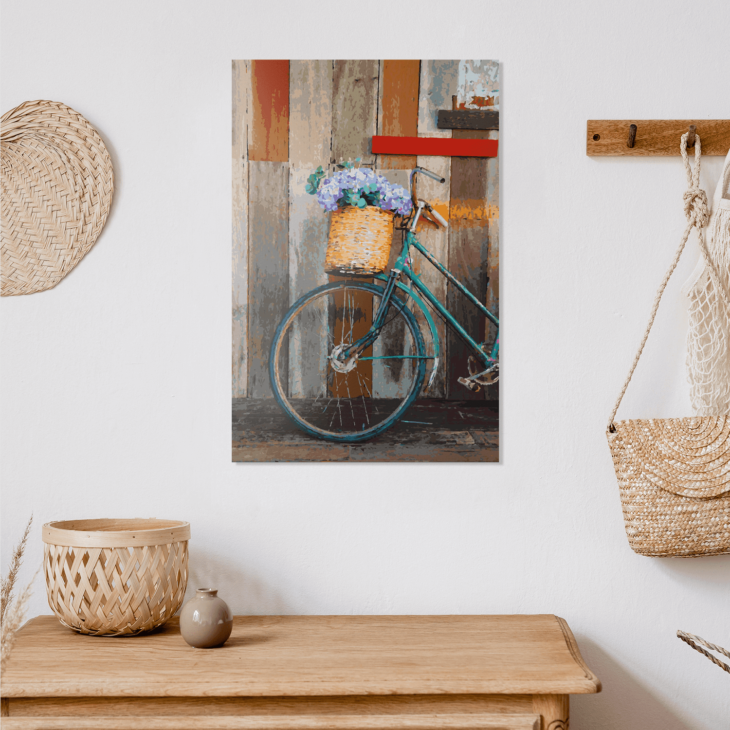 Malen nach Zahlen - Blumen am Fahrrad