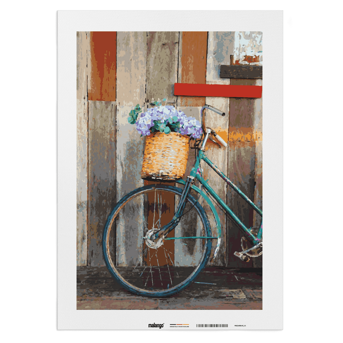 Malen nach Zahlen - Blumen am Fahrrad