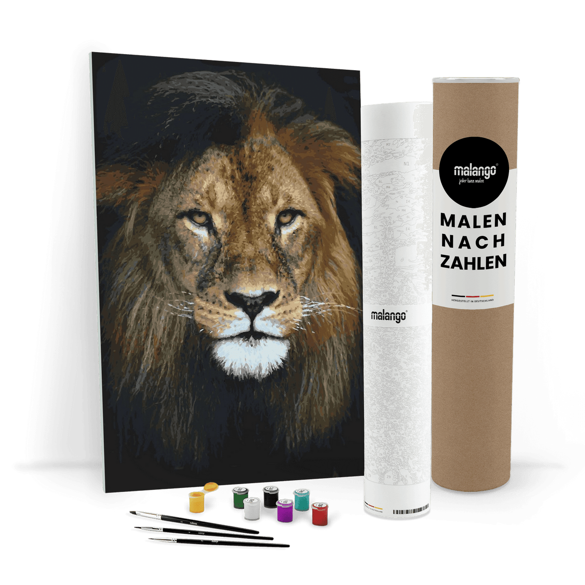 Malen nach Zahlen - Löwe mit sanftem Blick