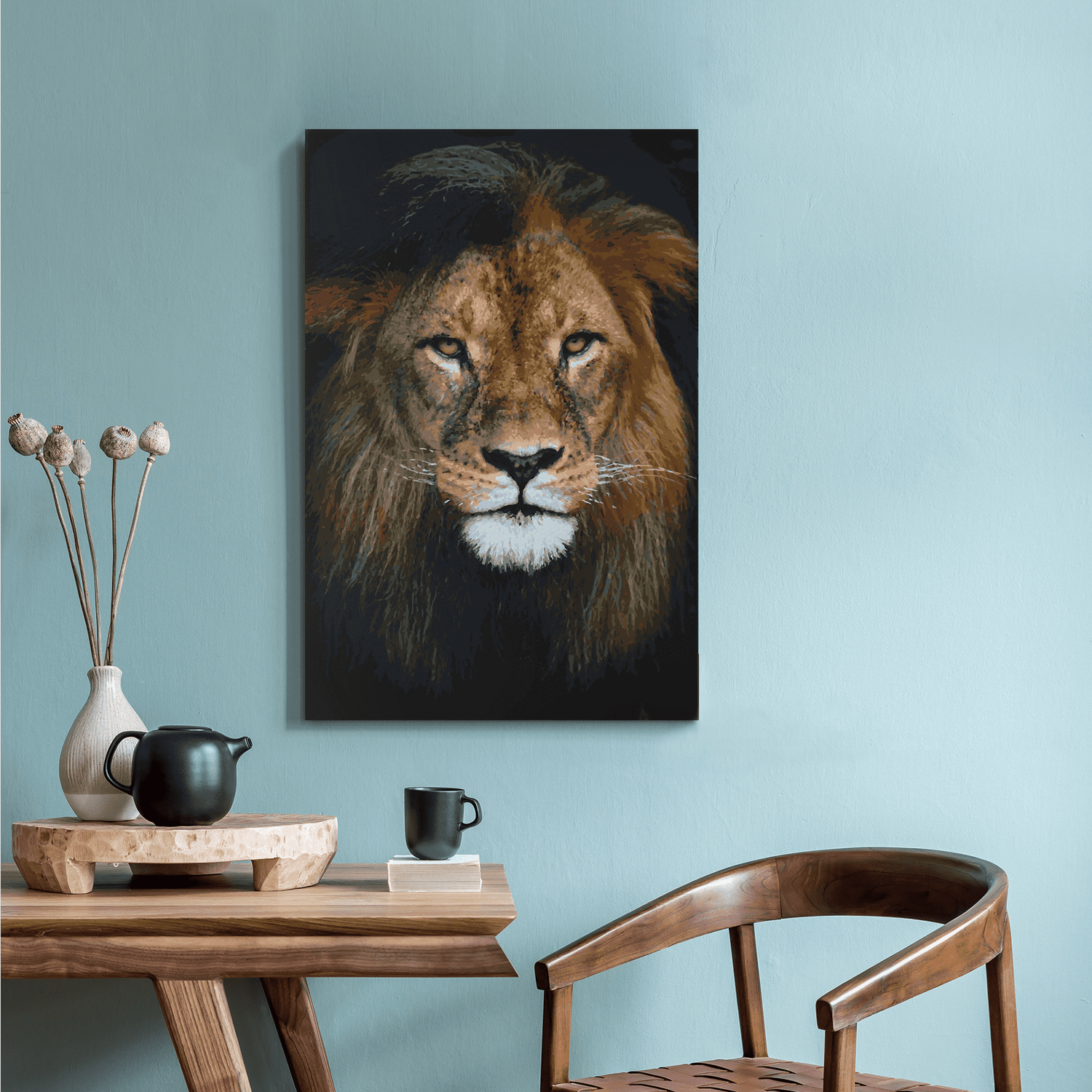 Malen nach Zahlen - Löwe mit sanftem Blick