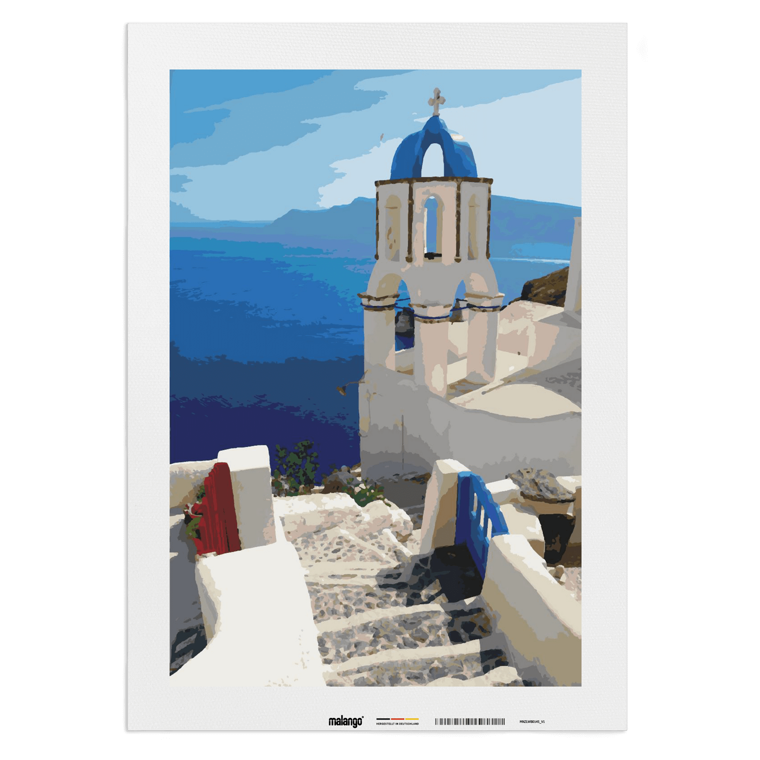 Malen nach Zahlen - Meer auf Santorini