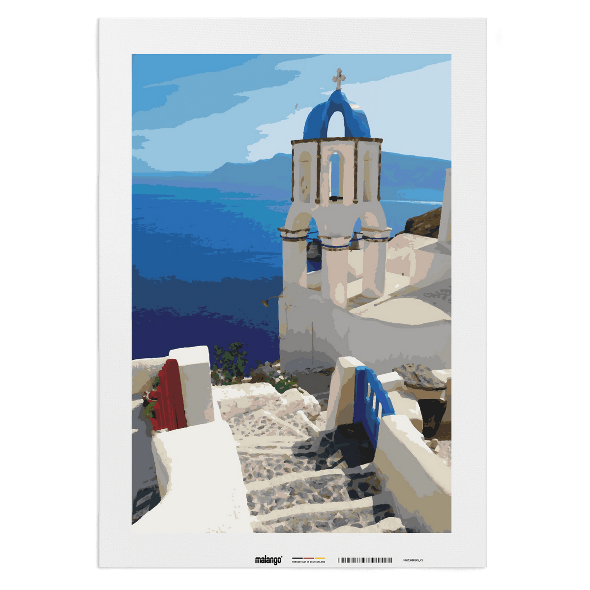 Malen nach Zahlen - Meer auf Santorini