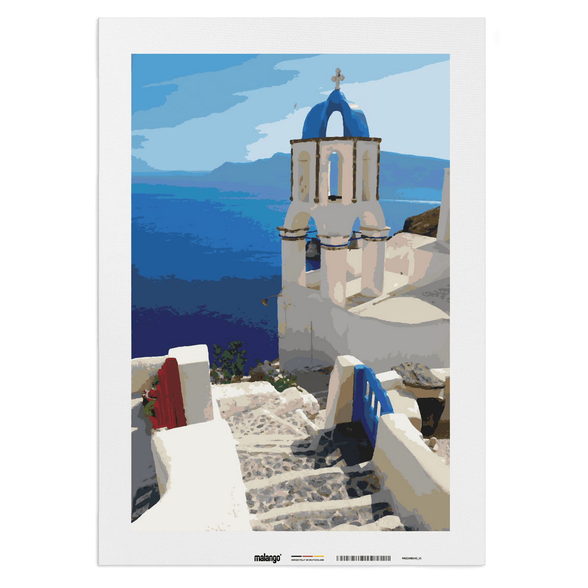 Malen nach Zahlen - Meer auf Santorini