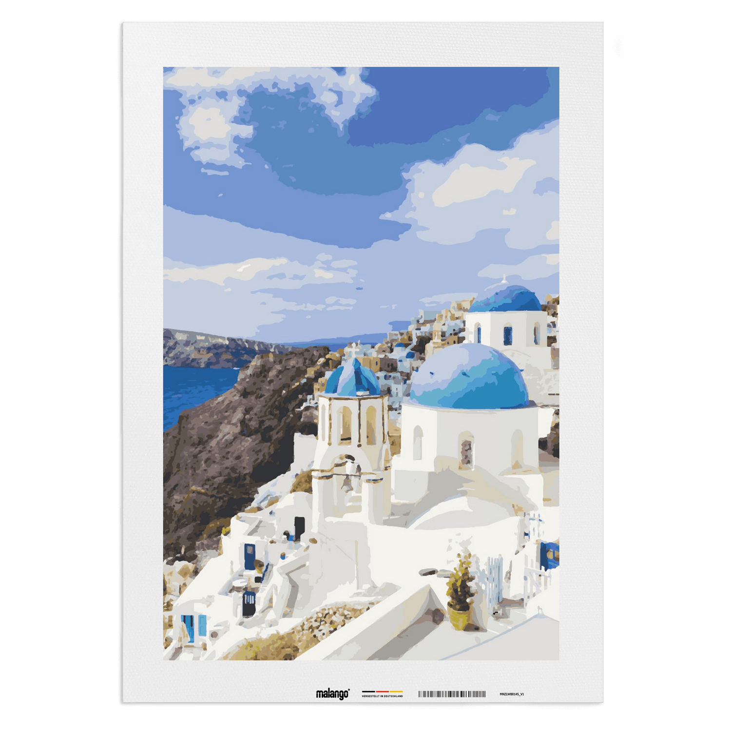 Malen nach Zahlen - Meer und Berge auf Santorini