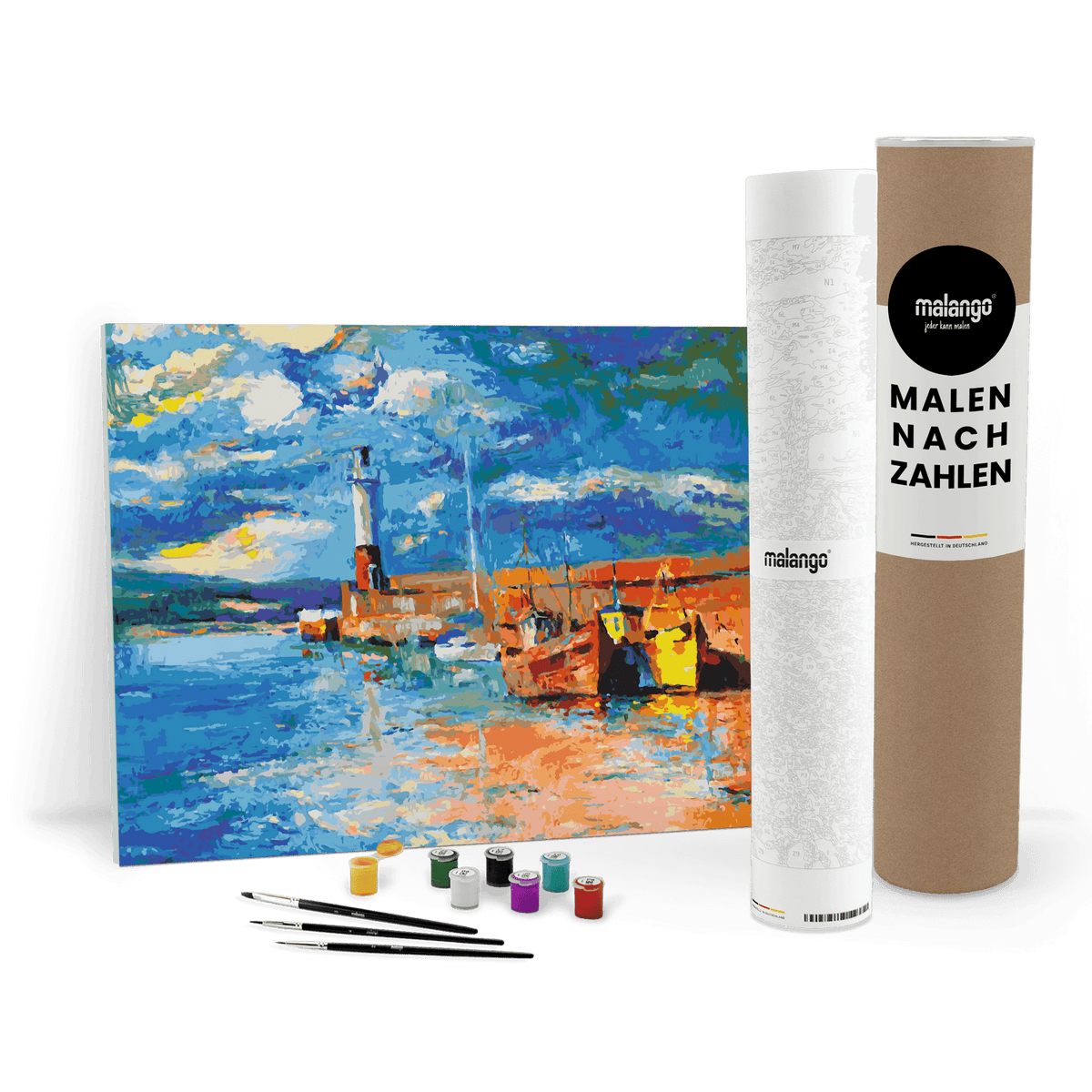 Malen nach Zahlen - Segelboote in der Bucht