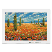 Malen nach Zahlen - Blumen Landschaft mit Zypressen