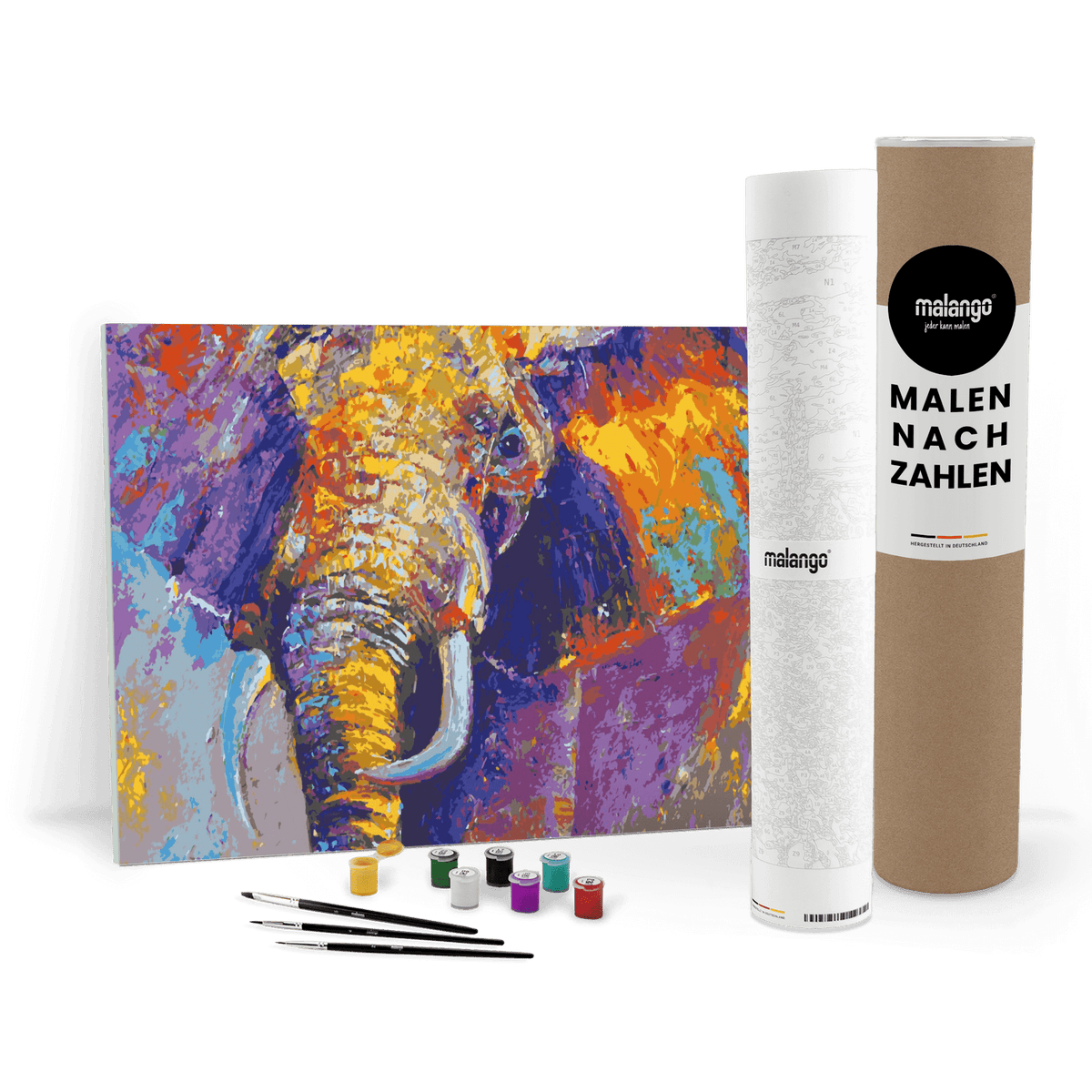 Malen nach Zahlen - Elefant farbenreich