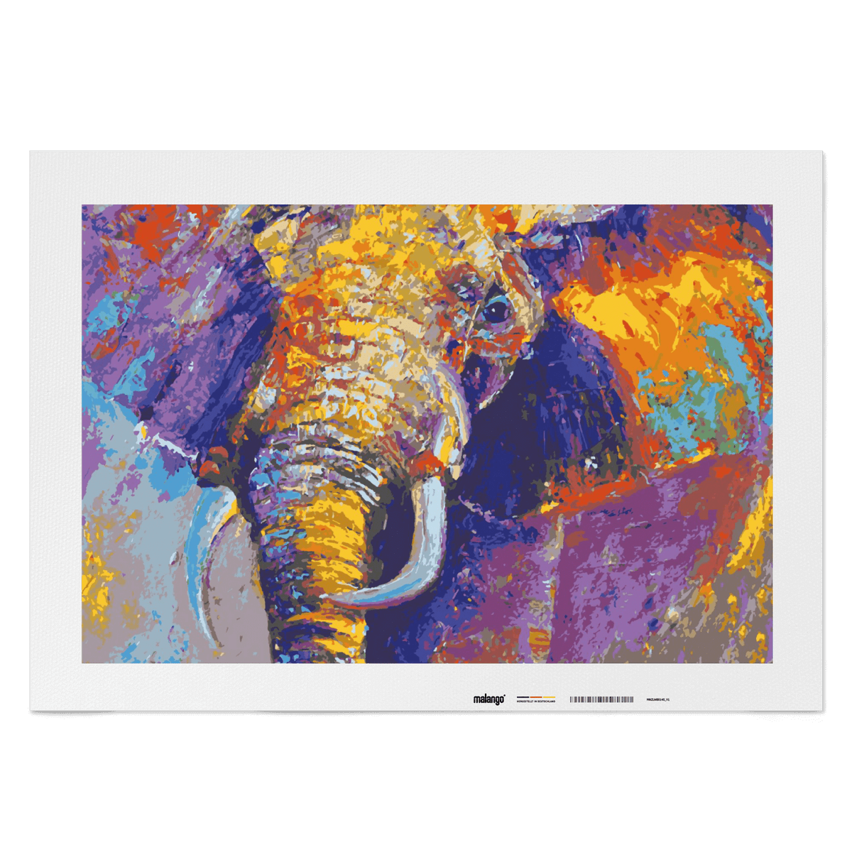 Malen nach Zahlen - Elefant farbenreich