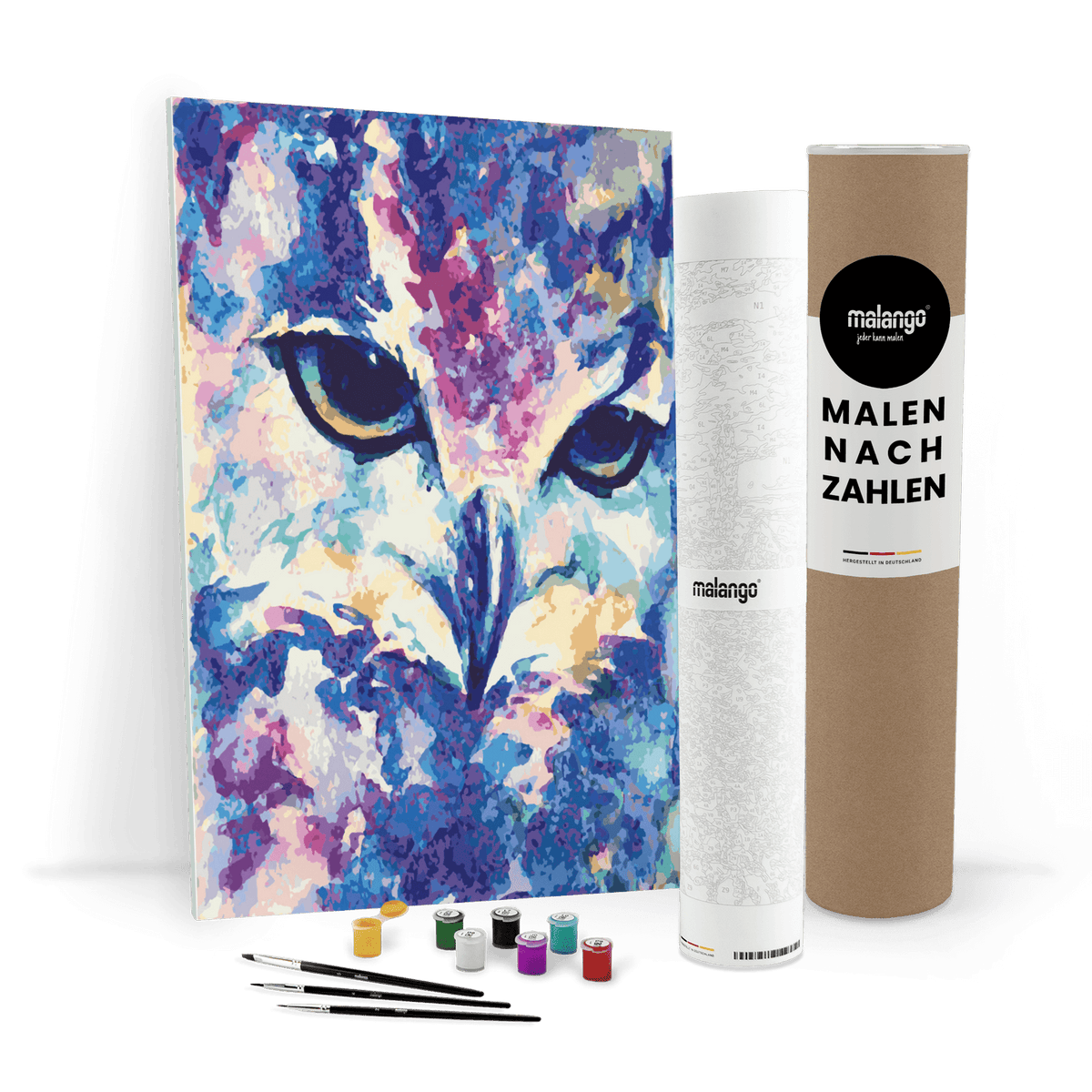 Malen nach Zahlen - Eule farbenreich