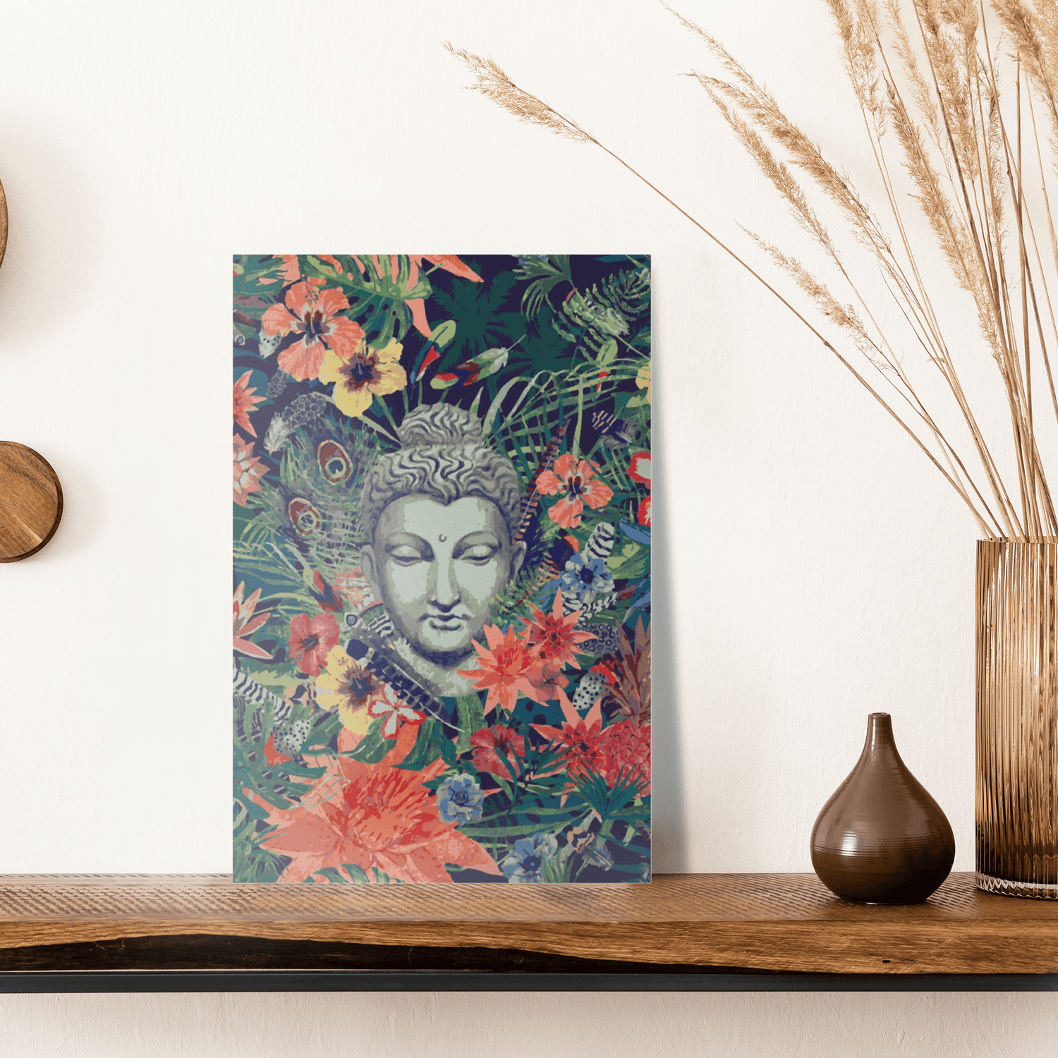 Malen nach Zahlen - Buddha unter Blumen