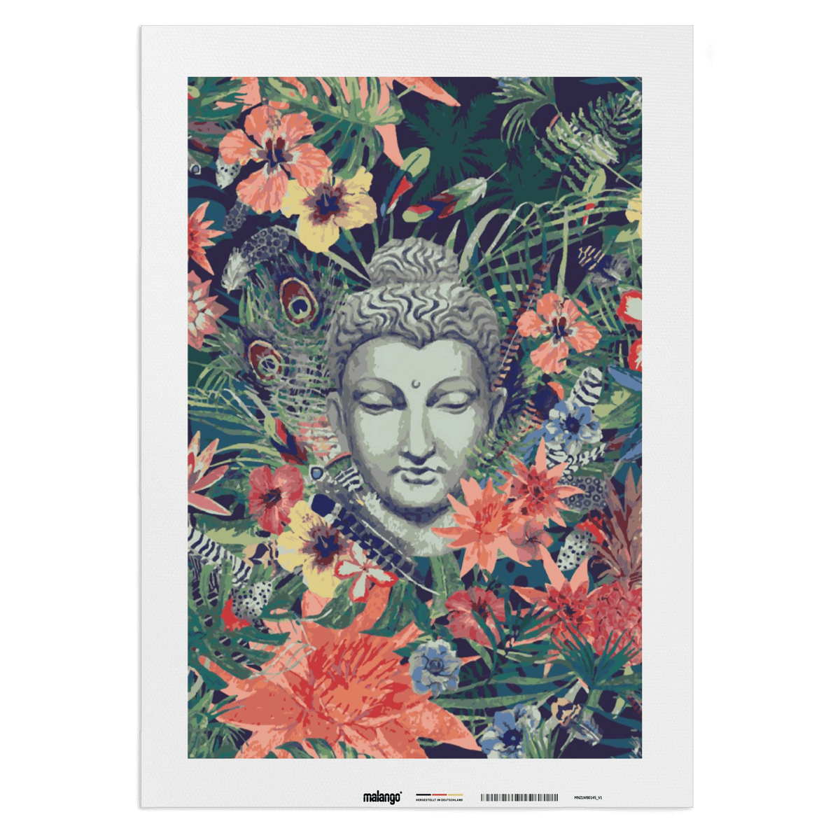 Malen nach Zahlen - Buddha unter Blumen