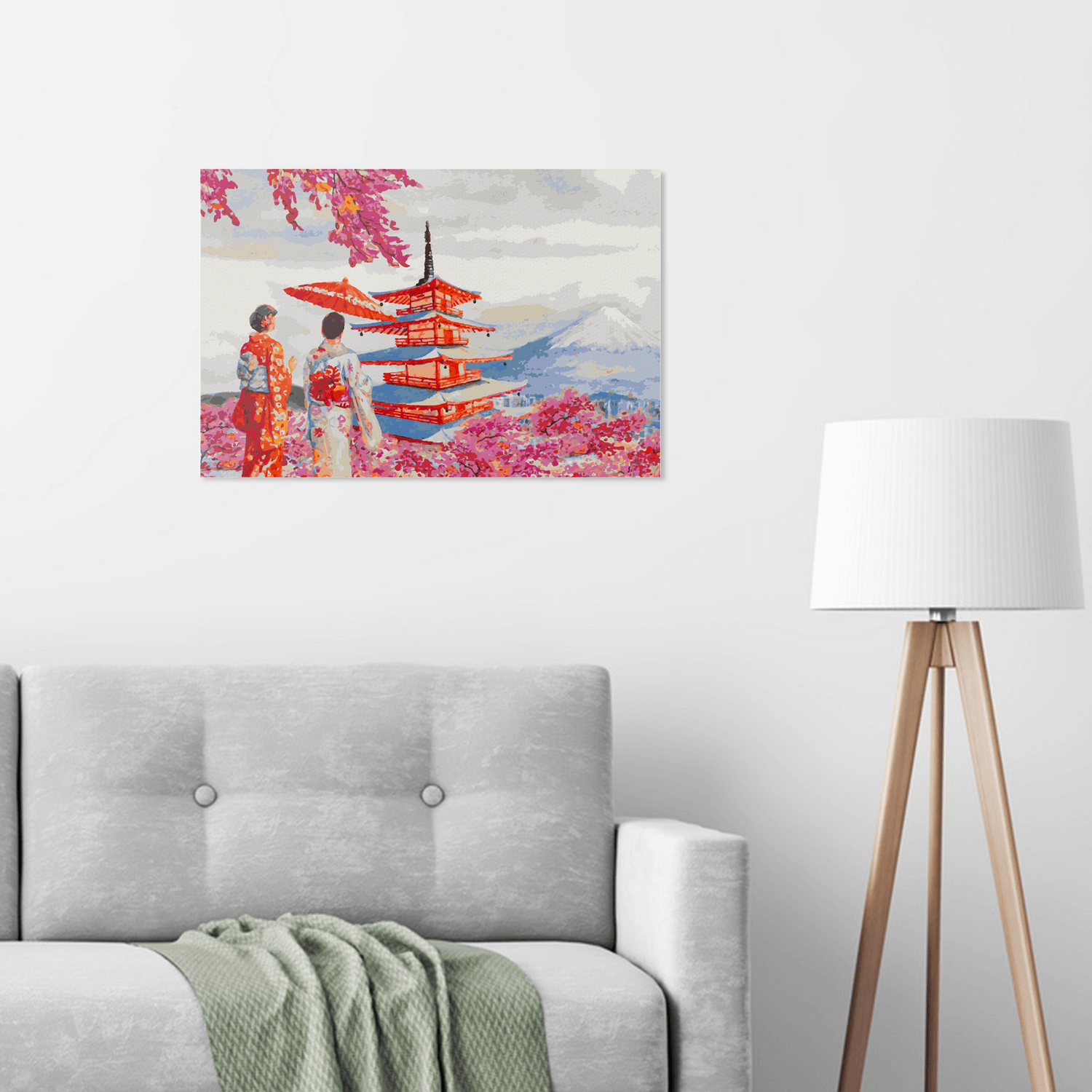 Malen nach Zahlen - Frau "Geishas vor Fuji"