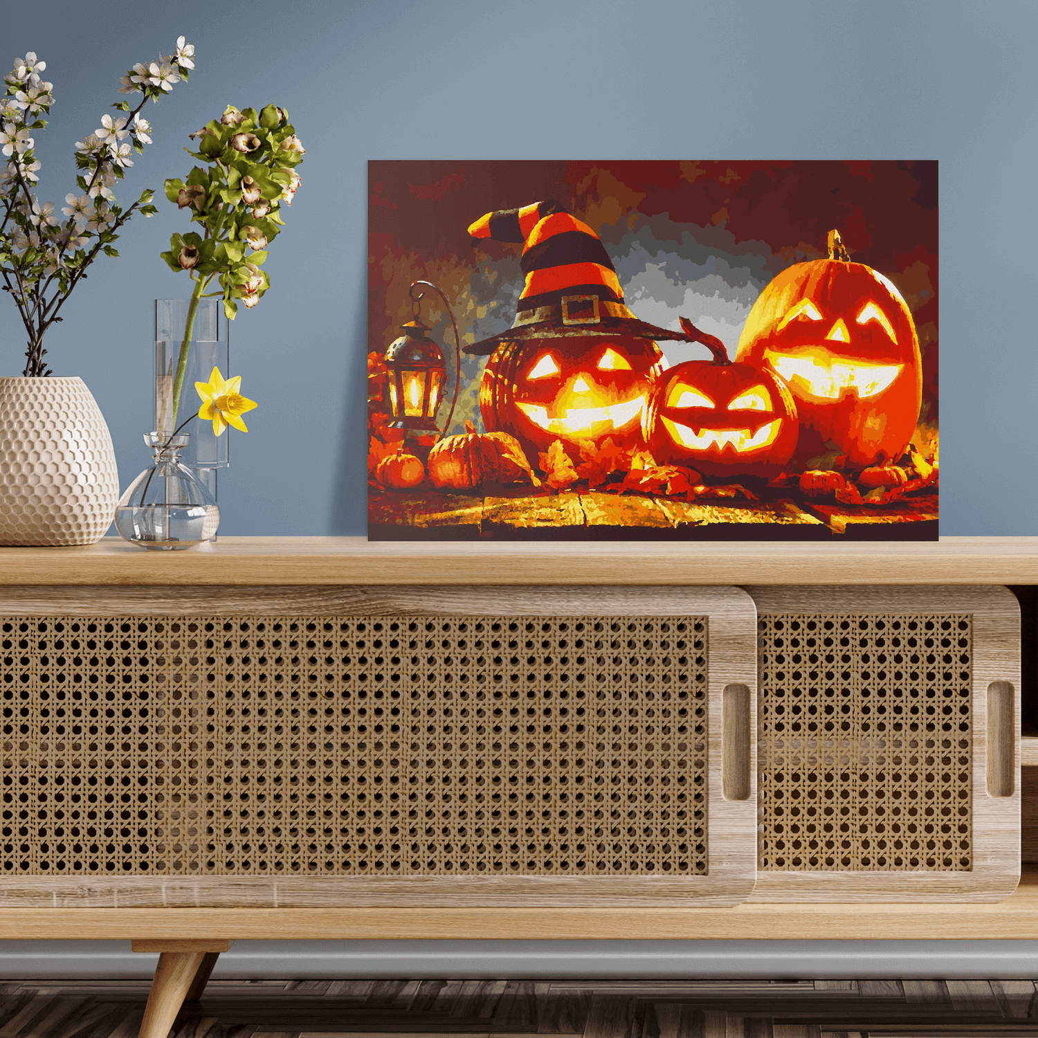 Malen nach Zahlen - Halloween Kürbis Party