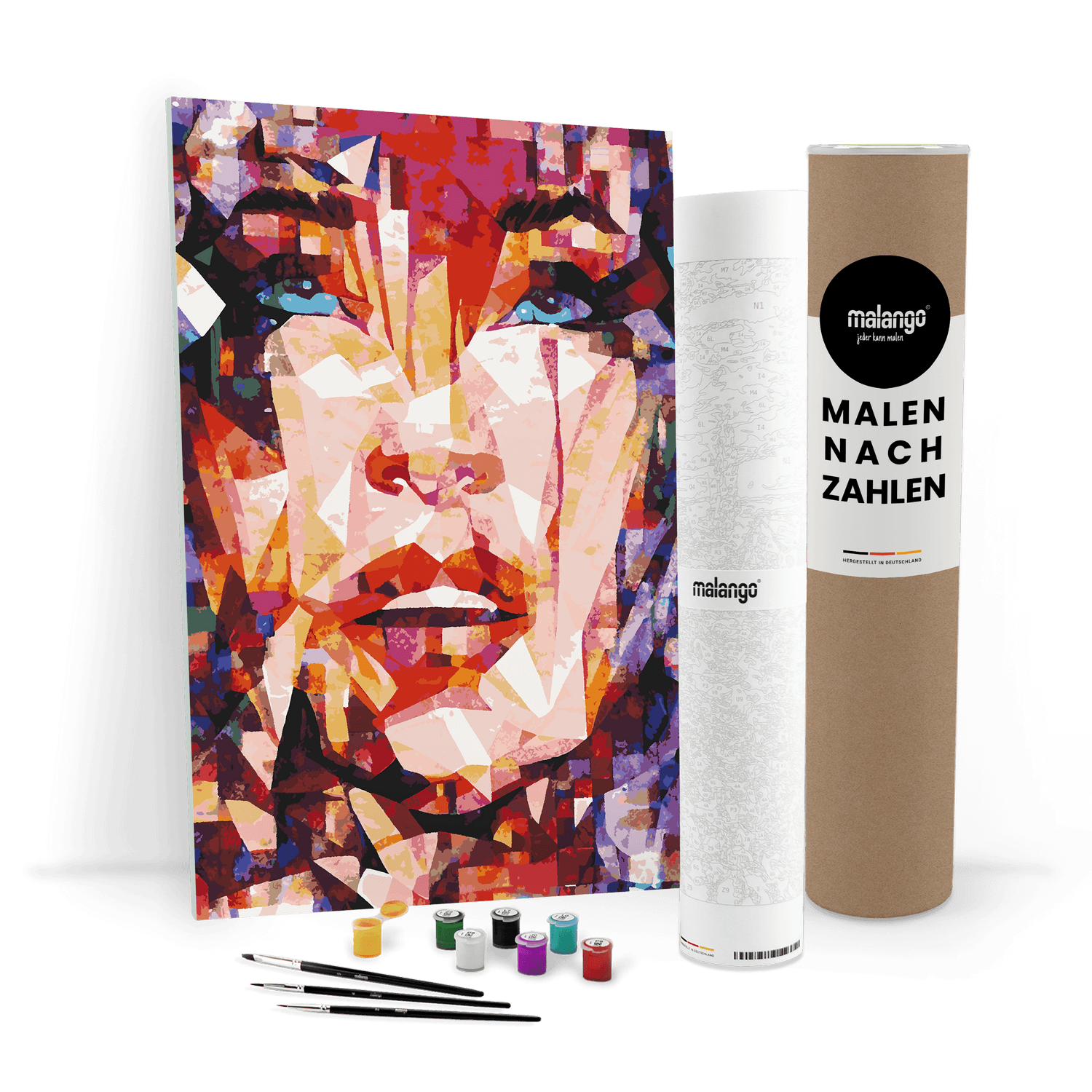 Malen nach Zahlen - Frau mit blauen Augen abstrakt