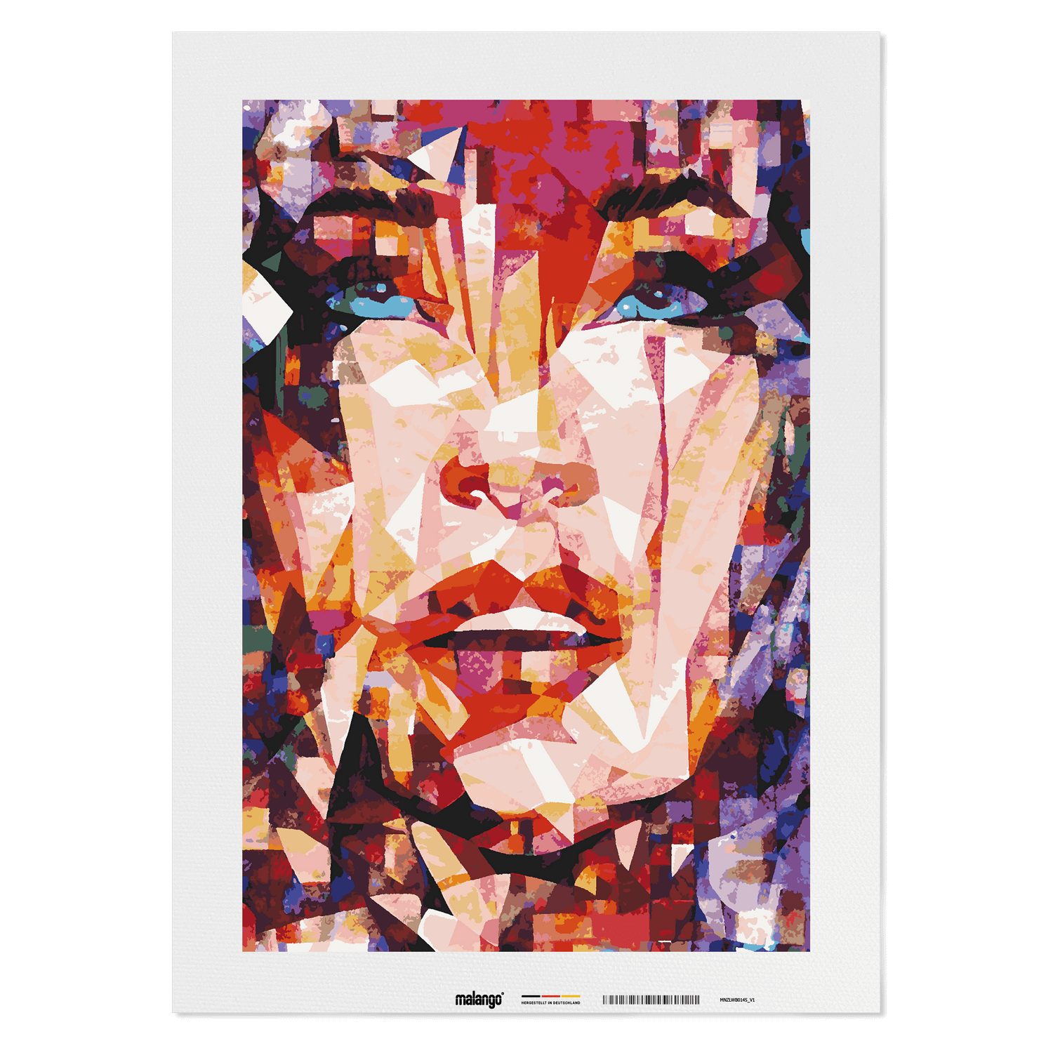 Malen nach Zahlen - Frau mit blauen Augen abstrakt