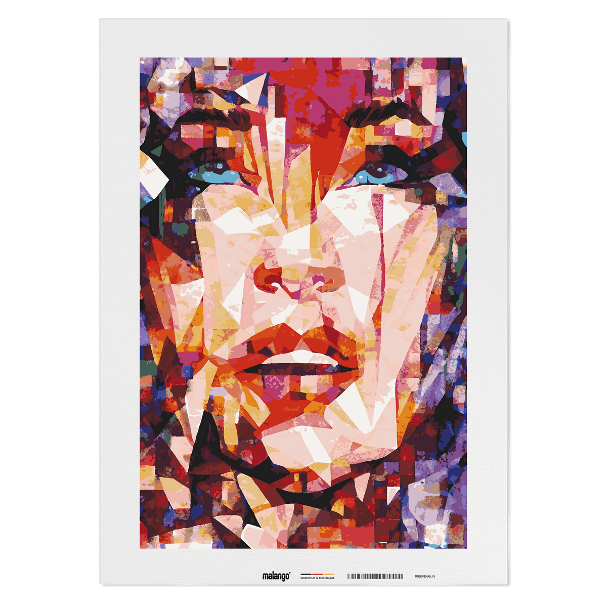 Malen nach Zahlen - Frau mit blauen Augen abstrakt