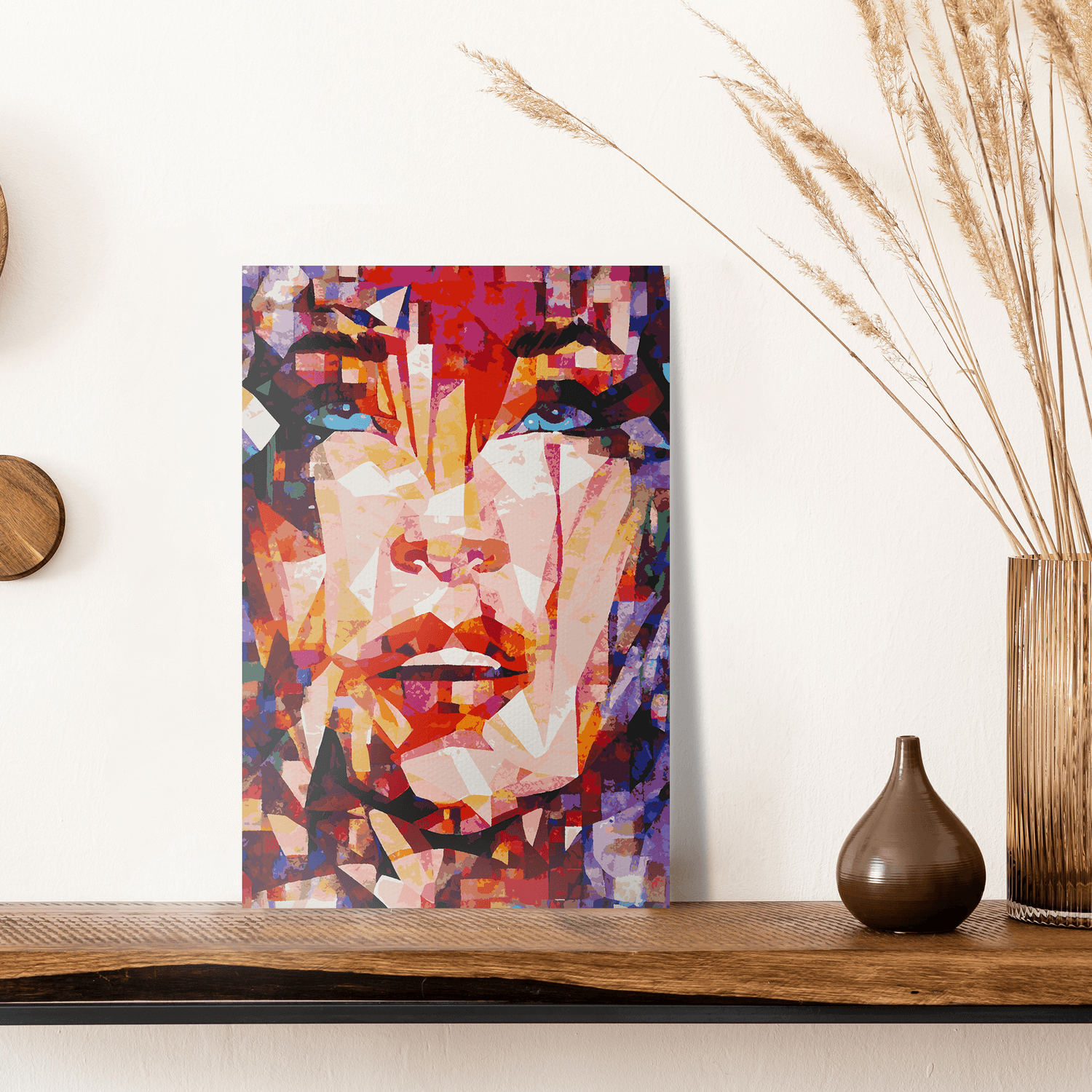 Malen nach Zahlen - Frau mit blauen Augen abstrakt