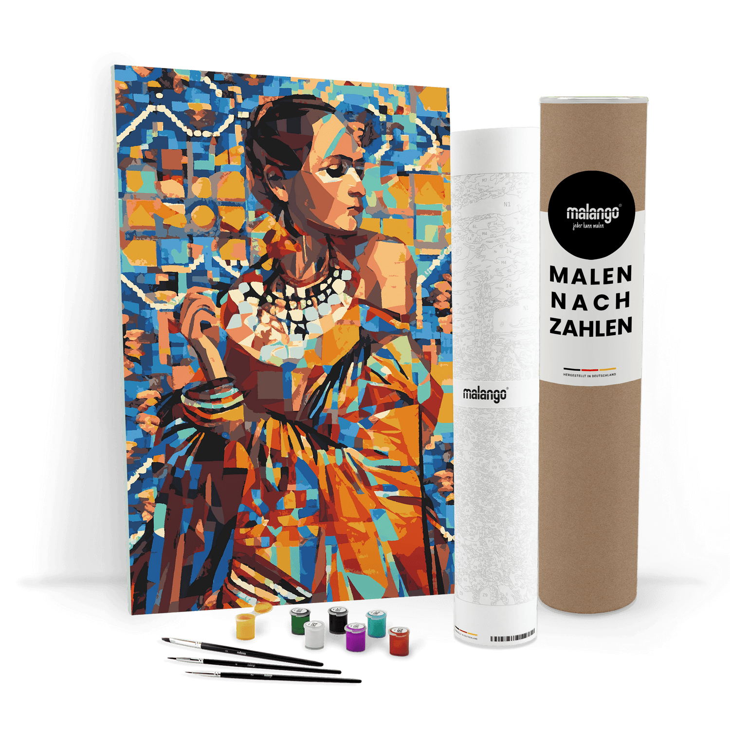 Malen nach Zahlen - Frau traditionell Polygon