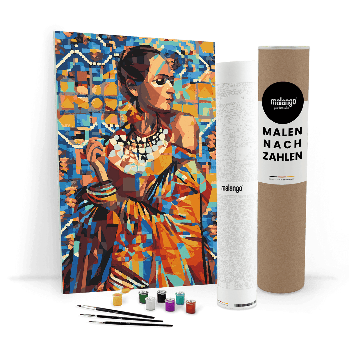 Malen nach Zahlen - Frau traditionell Polygon