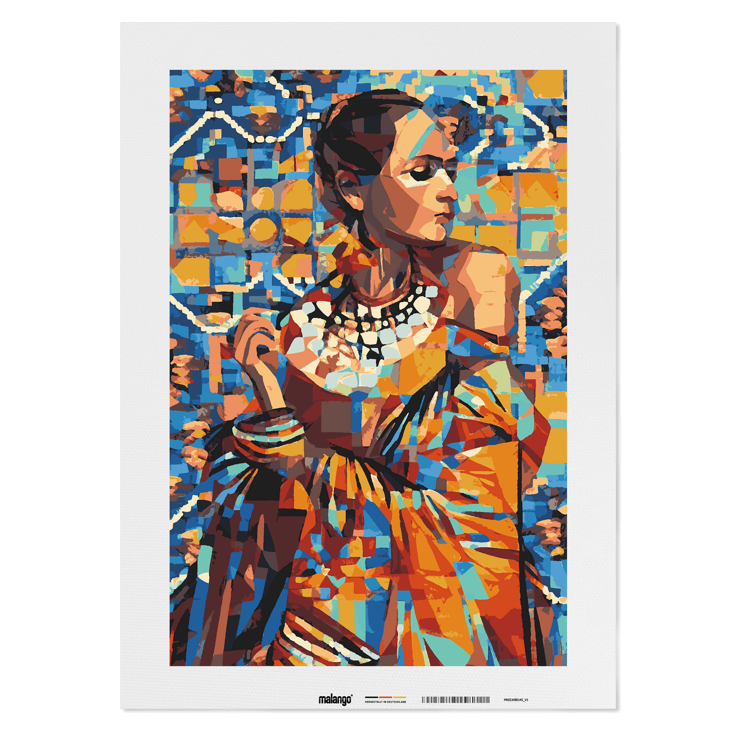 Malen nach Zahlen - Frau traditionell Polygon