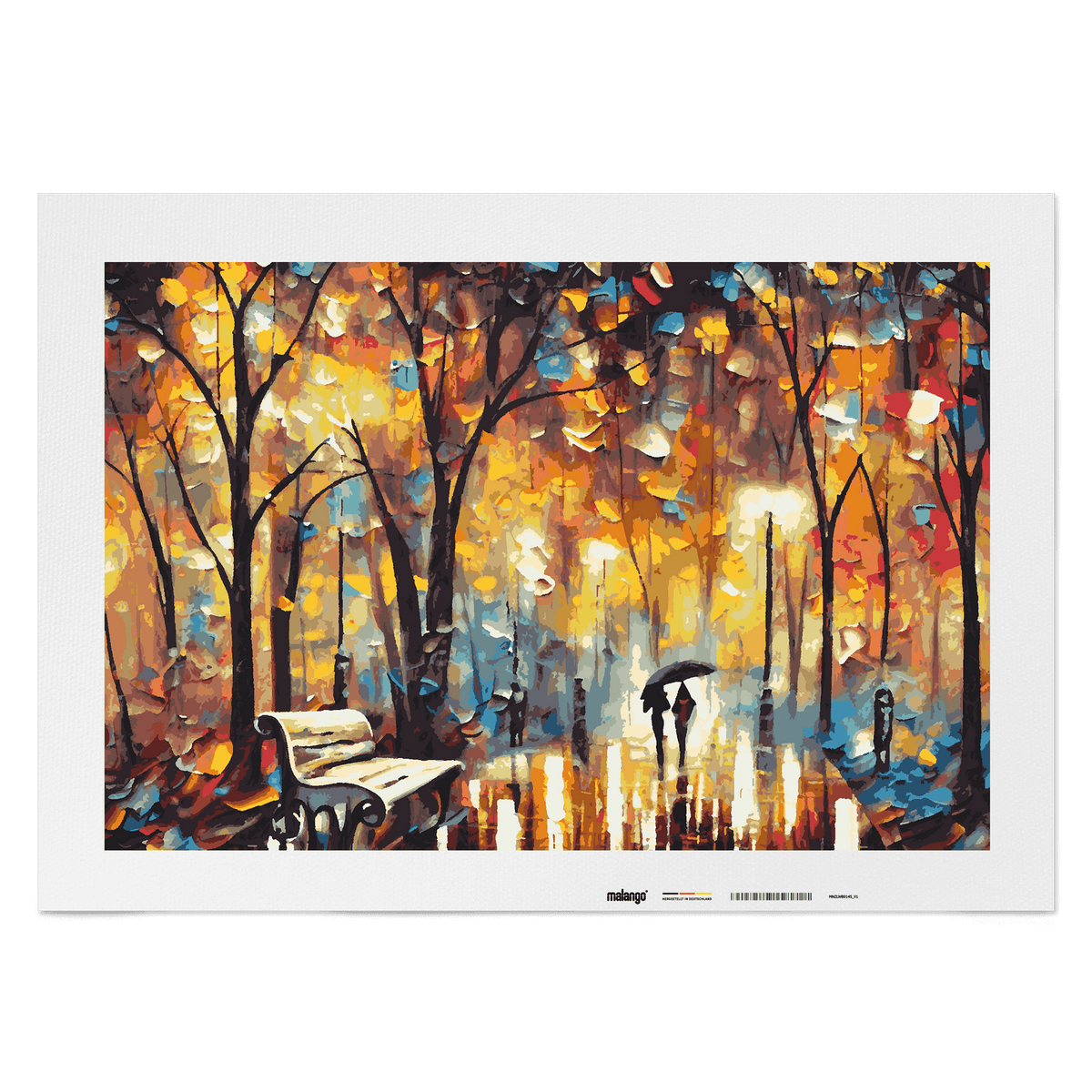 Malen nach Zahlen - Spaziergang im Park bei Regen