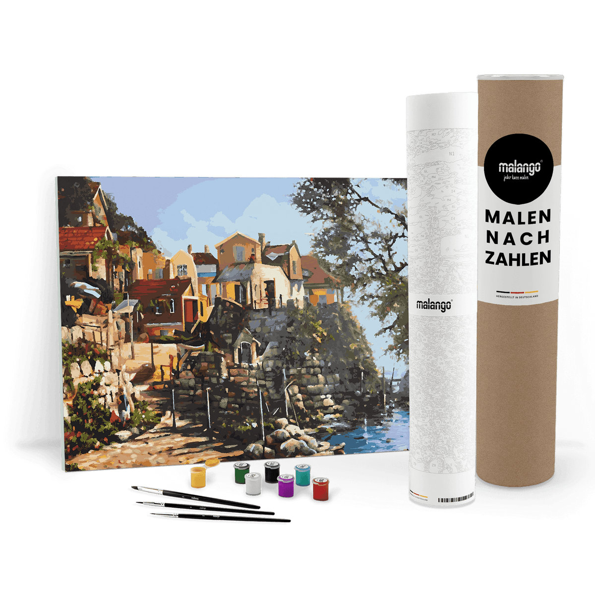 Malen nach Zahlen - Fischerdorf am Mittelmeer