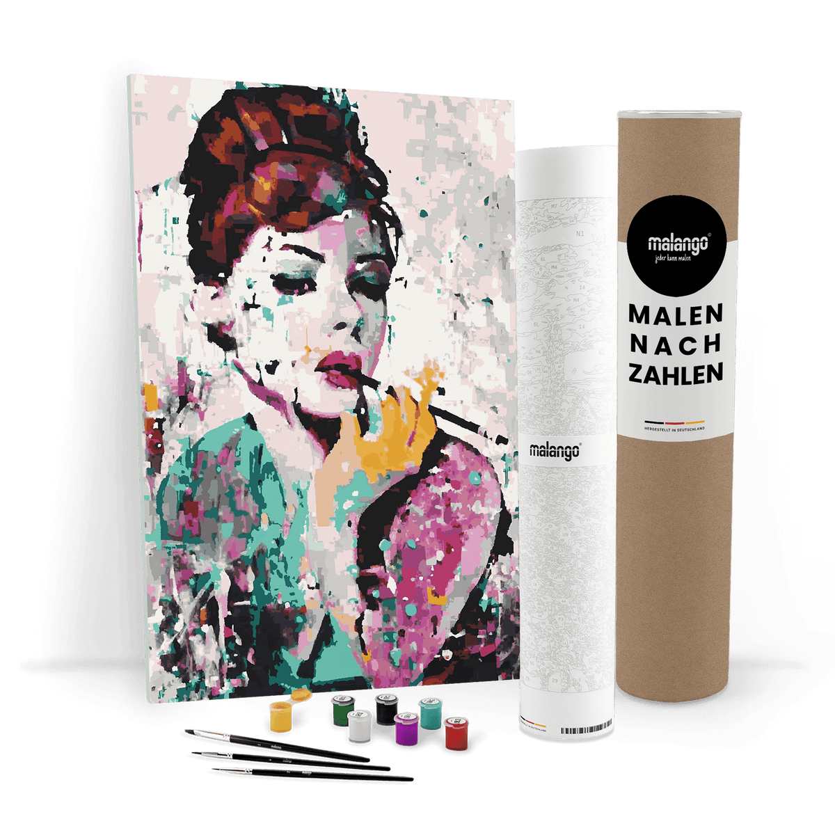 Malen nach Zahlen - Audrey Hepburn Abstrakt