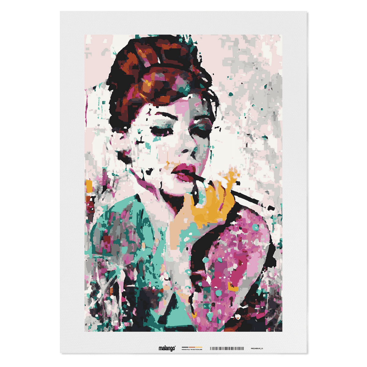 Malen nach Zahlen - Audrey Hepburn Abstrakt
