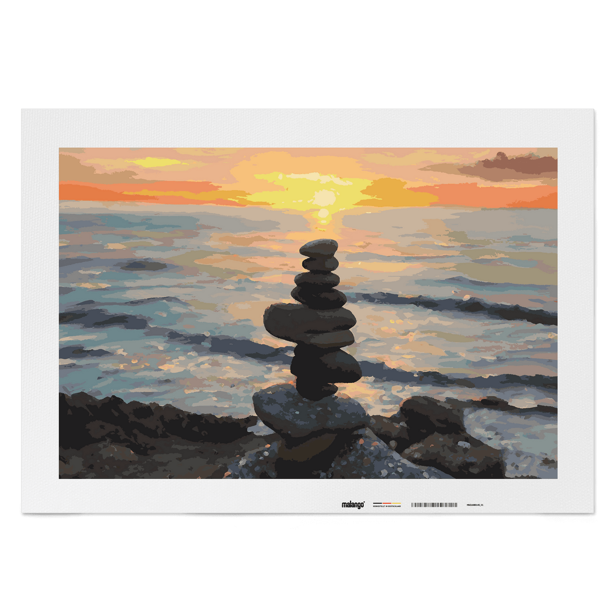 Malen nach Zahlen - Zen Sonnenuntergang am Strand
