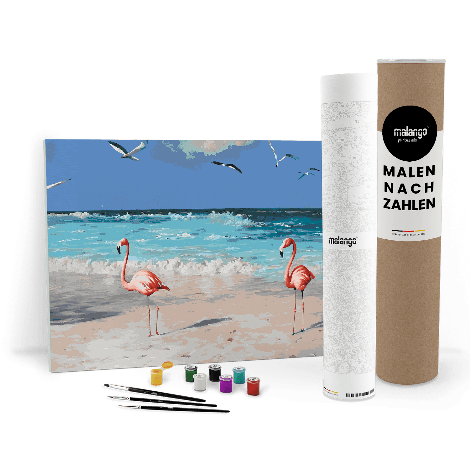 Malen nach Zahlen - Flamingo Florian und Floriane