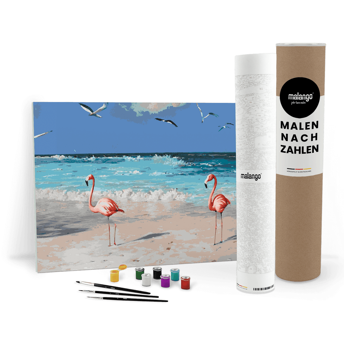 Malen nach Zahlen - Flamingo Florian und Floriane