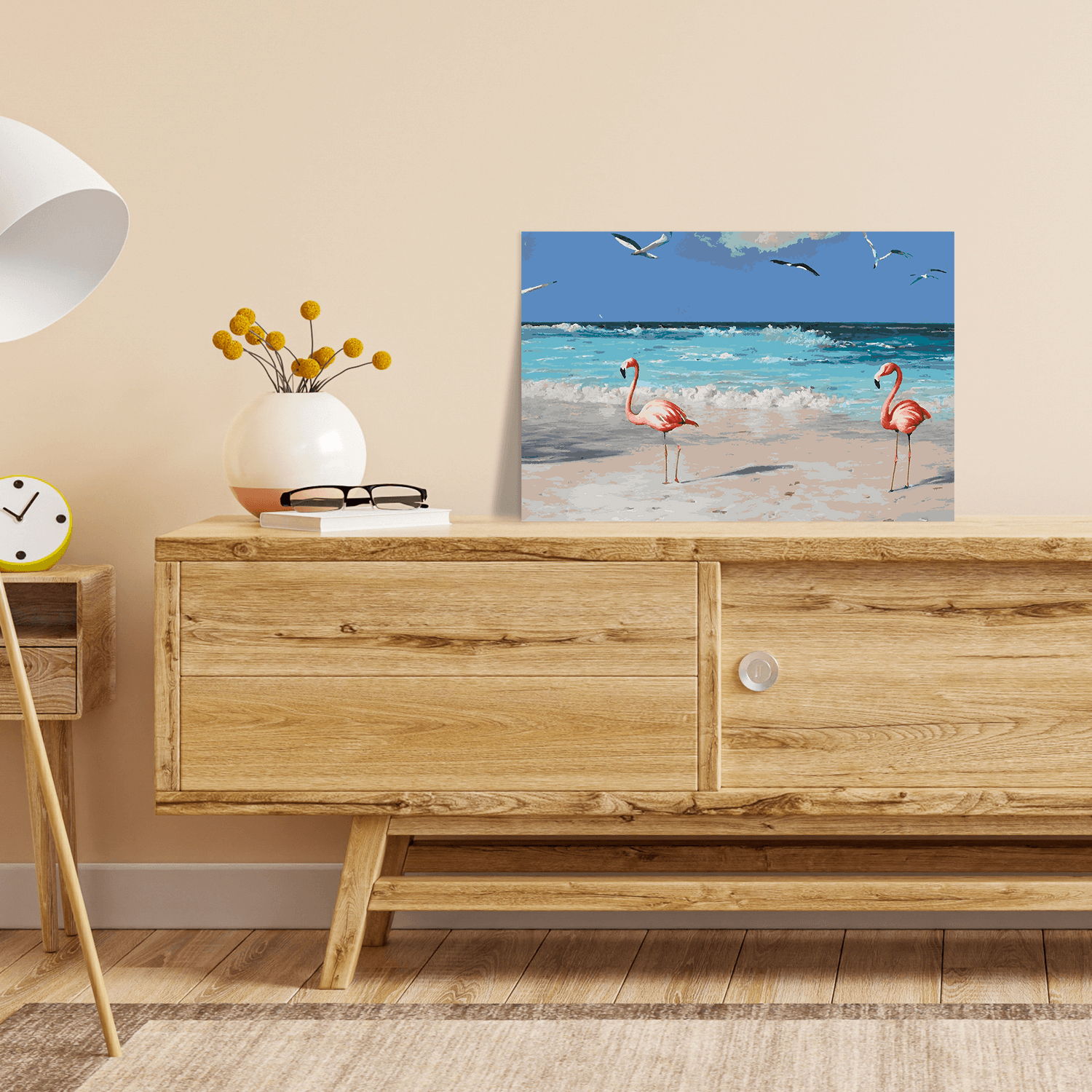 Malen nach Zahlen - Flamingo Florian und Floriane