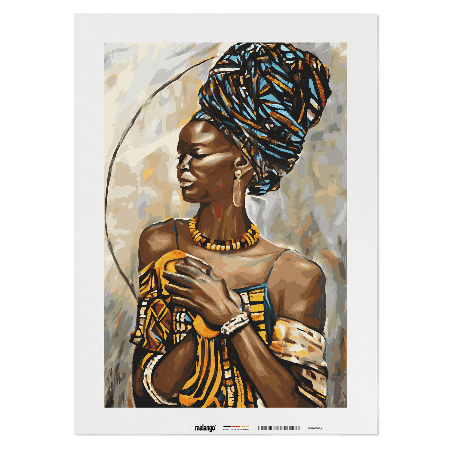 Malen nach Zahlen - Frau traditionell African Style