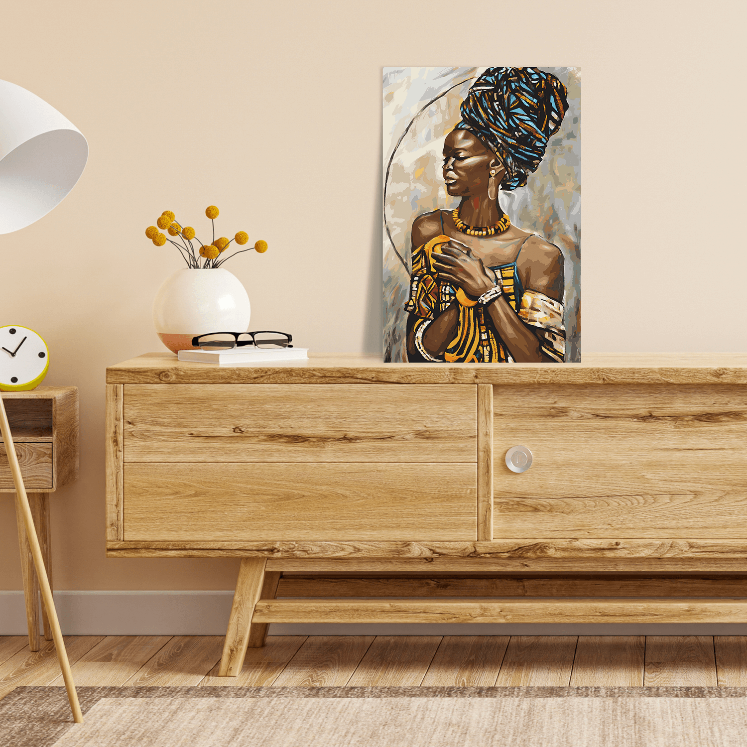 Malen nach Zahlen - Frau traditionell African Style