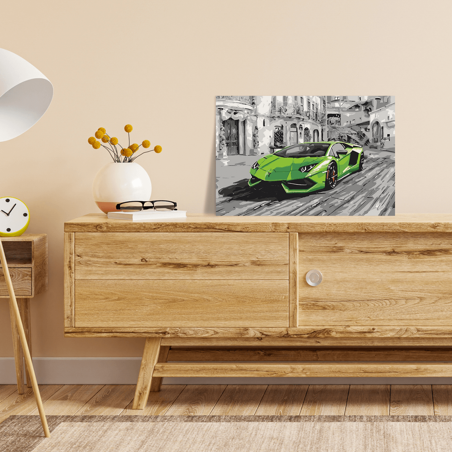 Malen nach Zahlen - Sportwagen in Rom