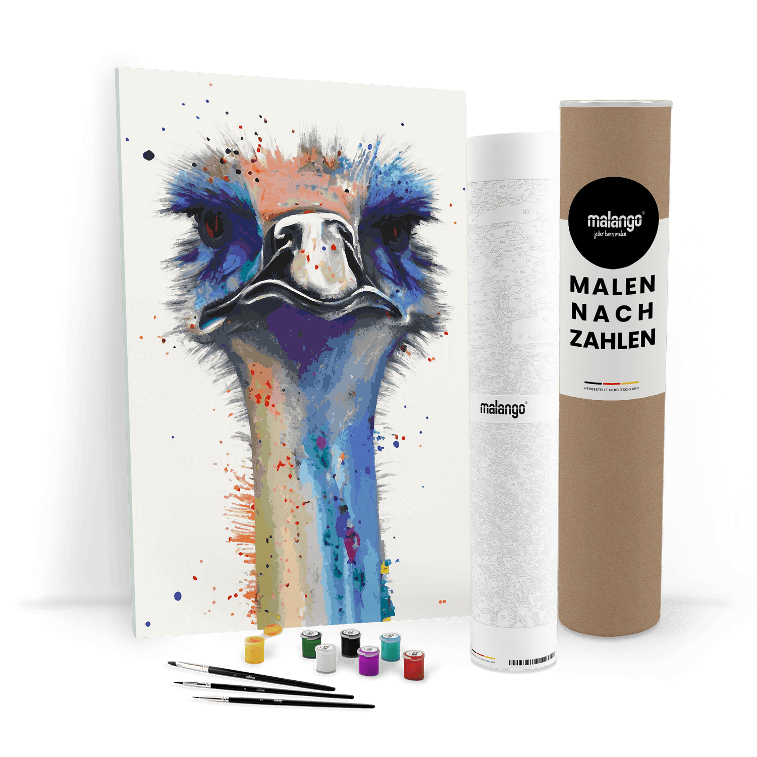 Malen nach Zahlen - Straussenfamilie Sohn Steffan