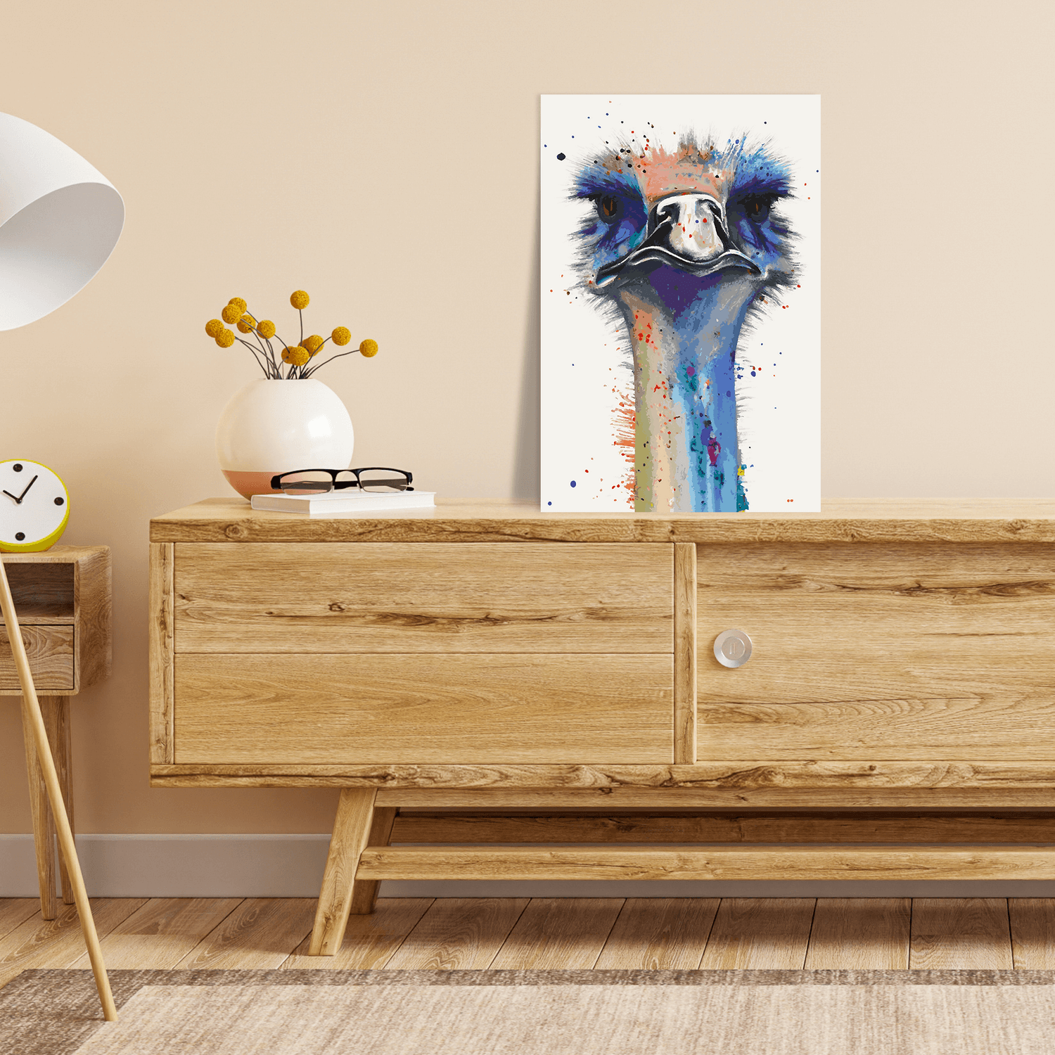 Malen nach Zahlen - Straussenfamilie Sohn Steffan