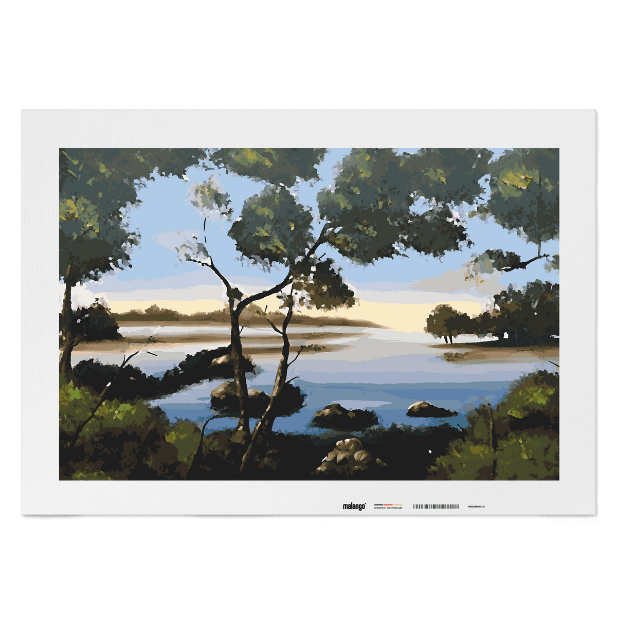 Malen nach Zahlen - Waldsee am Morgen