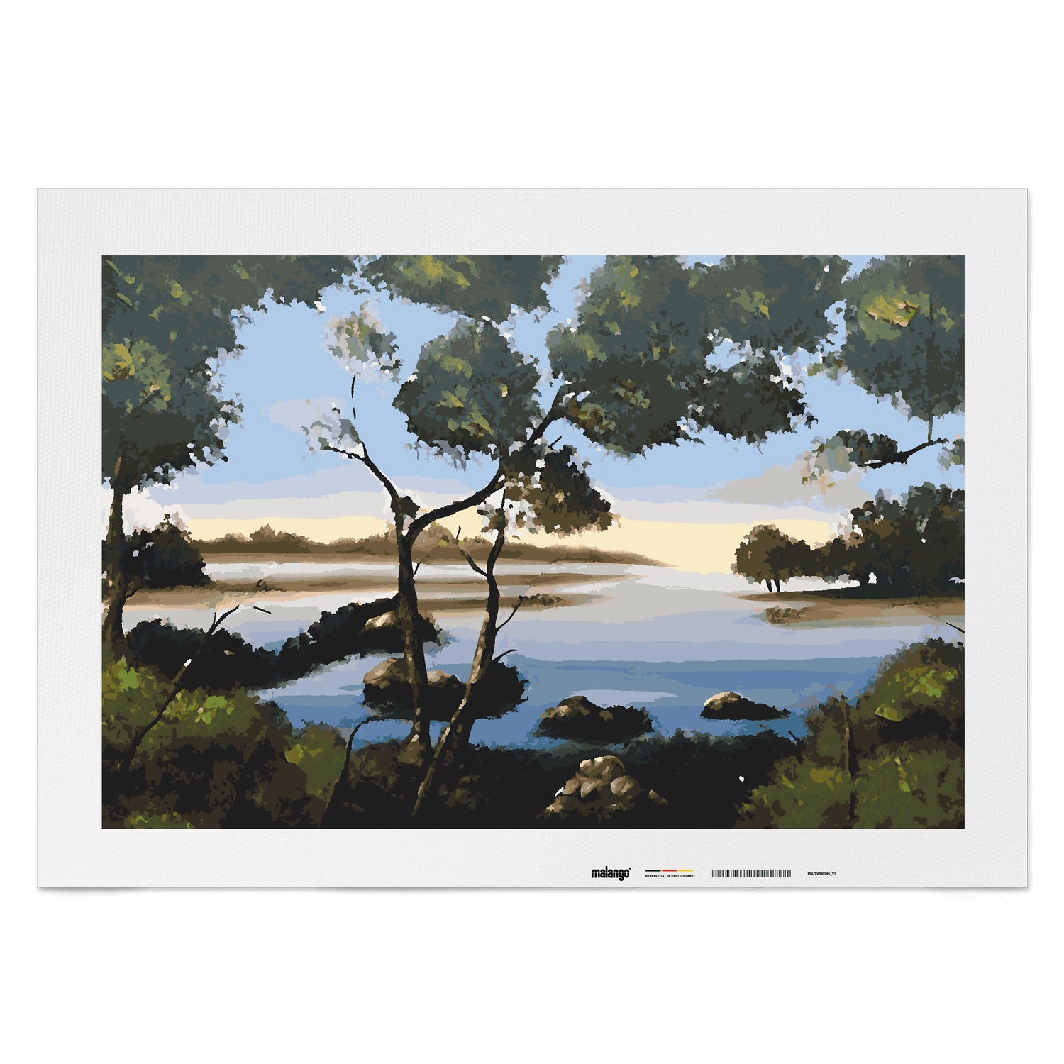 Malen nach Zahlen - Waldsee am Morgen