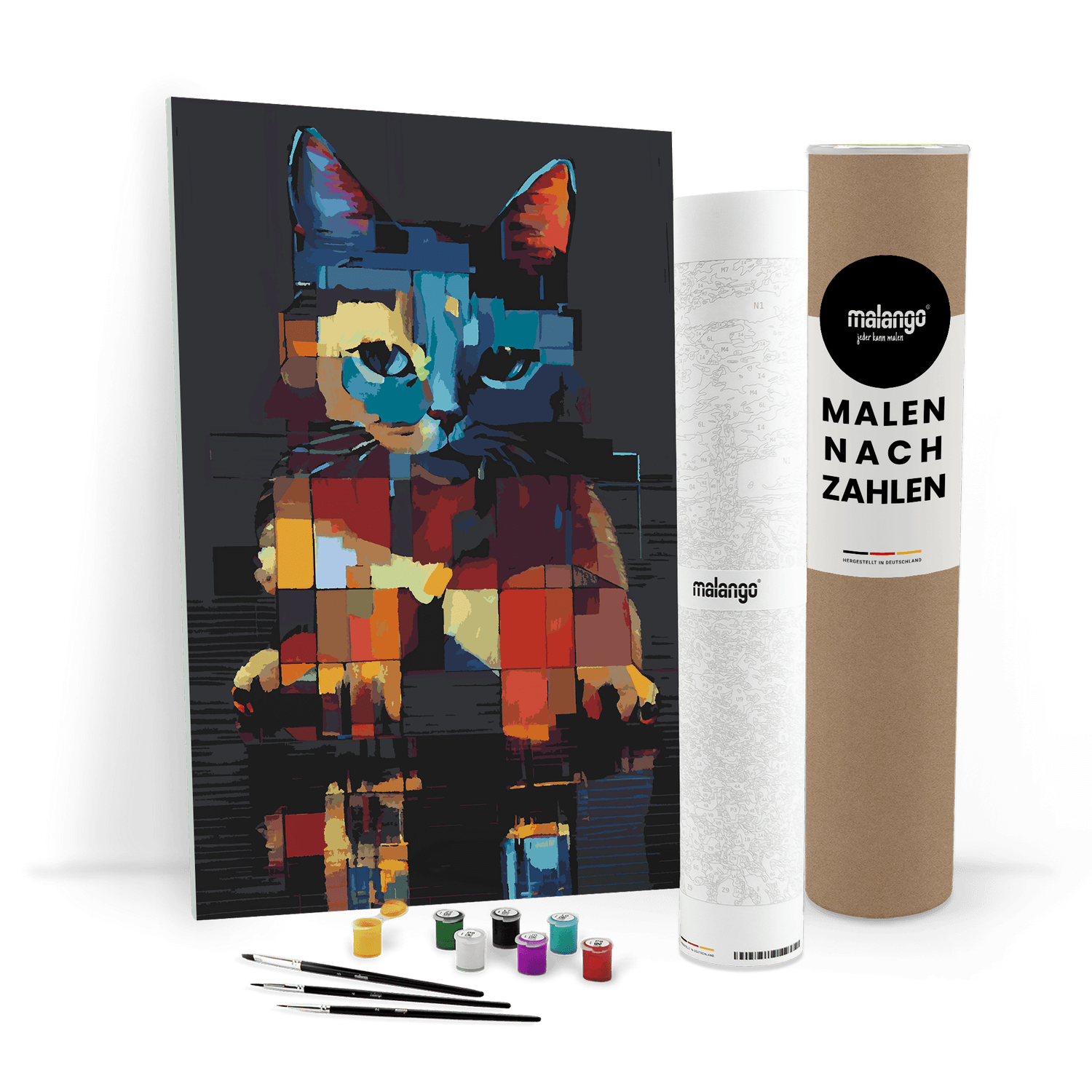Malen nach Zahlen - Katze Karlo abstrakt