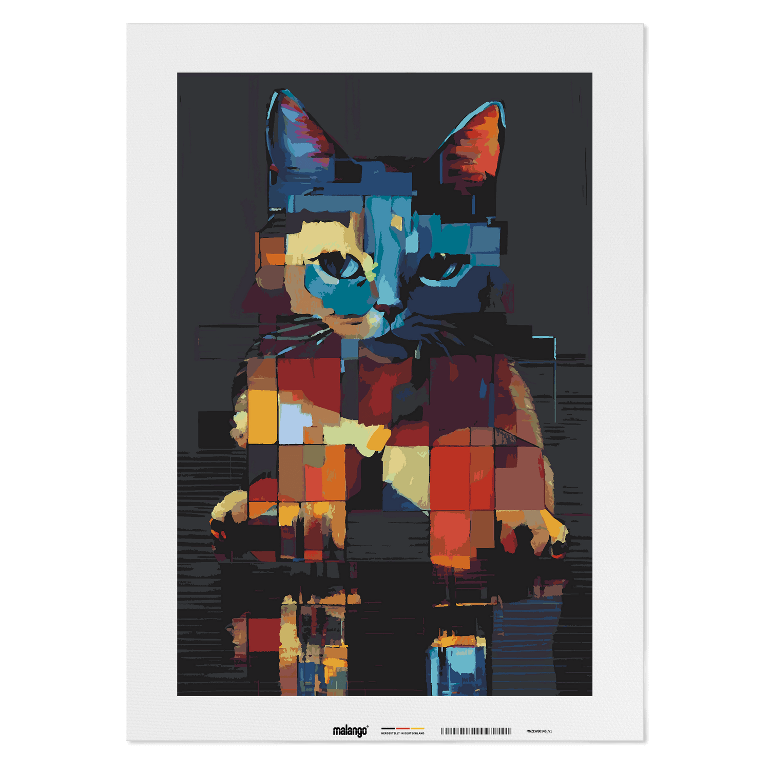 Malen nach Zahlen - Katze Karlo abstrakt