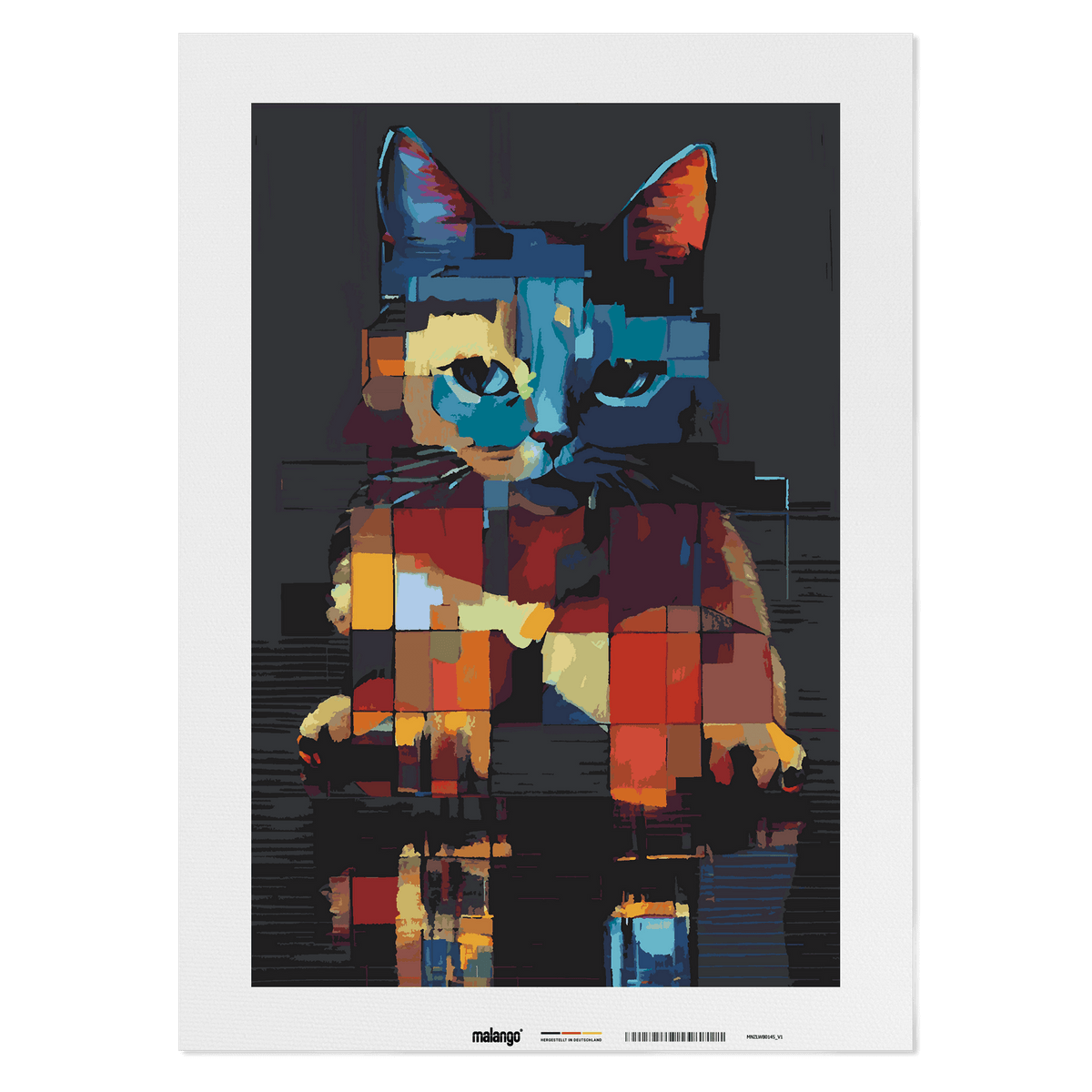 Malen nach Zahlen - Katze Karlo abstrakt