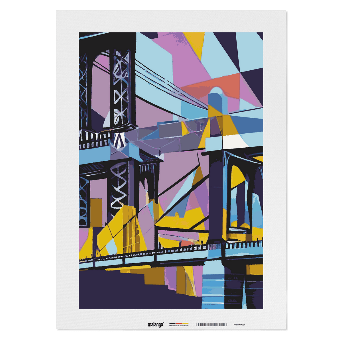Malen nach Zahlen - New York Manhatten Bridge abstrakt