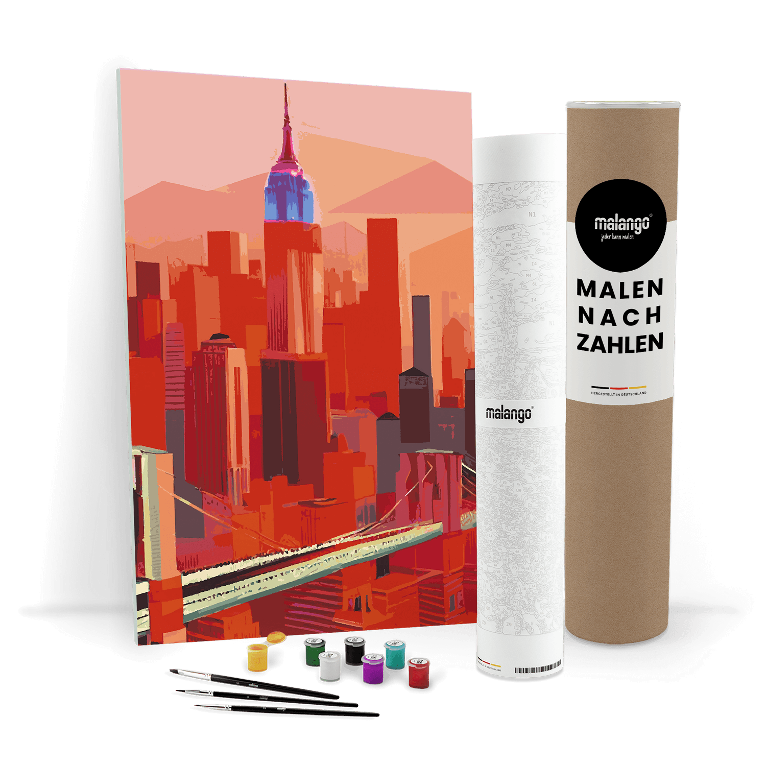 Malen nach Zahlen - New York red Skyline