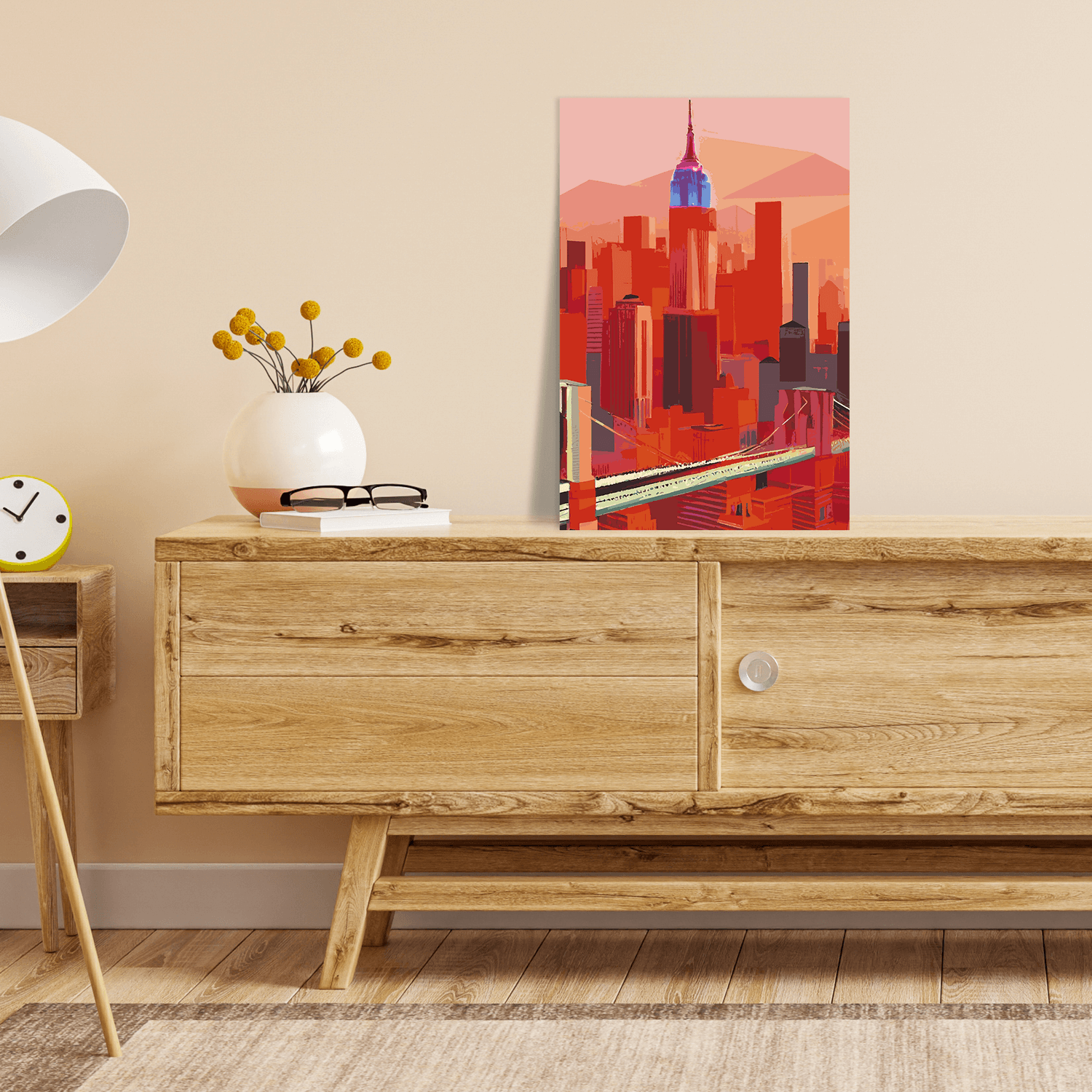 Malen nach Zahlen - New York red Skyline